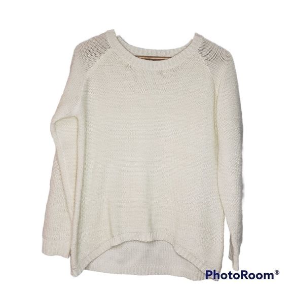 Windsor Waffle Knit Sweater crew neck Medium Large cream gold - Picture 1 of 7